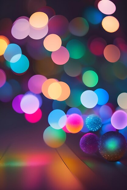 Luces navideñas multicolores desenfocadas abstractas Celebración de brillo bokeh borrosa