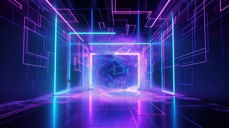Luces de neón brillantes Color brillante Ai generativo