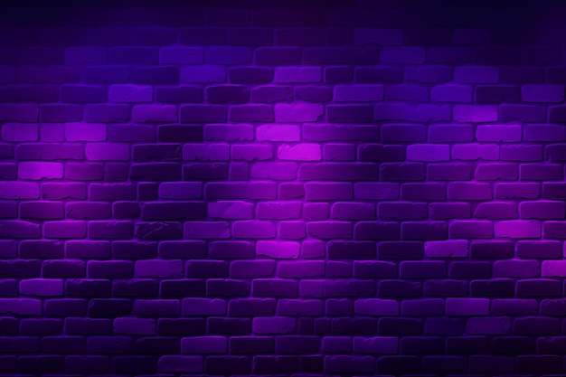Las luces de neón del renacimiento luminoso brillan contra una pared de ladrillo sobre un fondo púrpura 01734 02