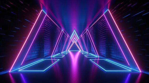 Luces de neón sobre un fondo oscuro