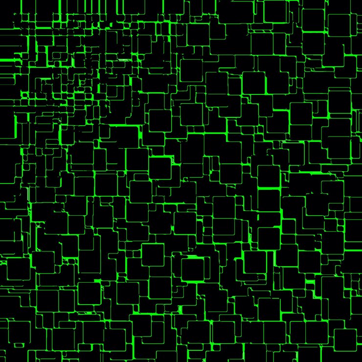 Foto luces de neón verdes en un fondo oscuro