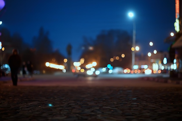 luces de la tarde fondo borroso bokeh otoño, fondo abstracto de la ciudad, otoño