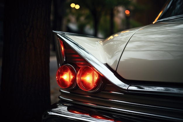 Luces traseras del coche blanco.