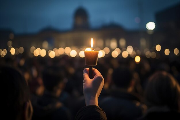 Foto luces de velas en la plaza de tianmen