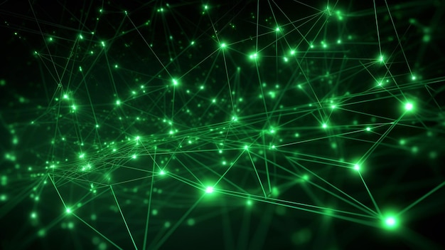 Luces verdes en un cuarto oscuro