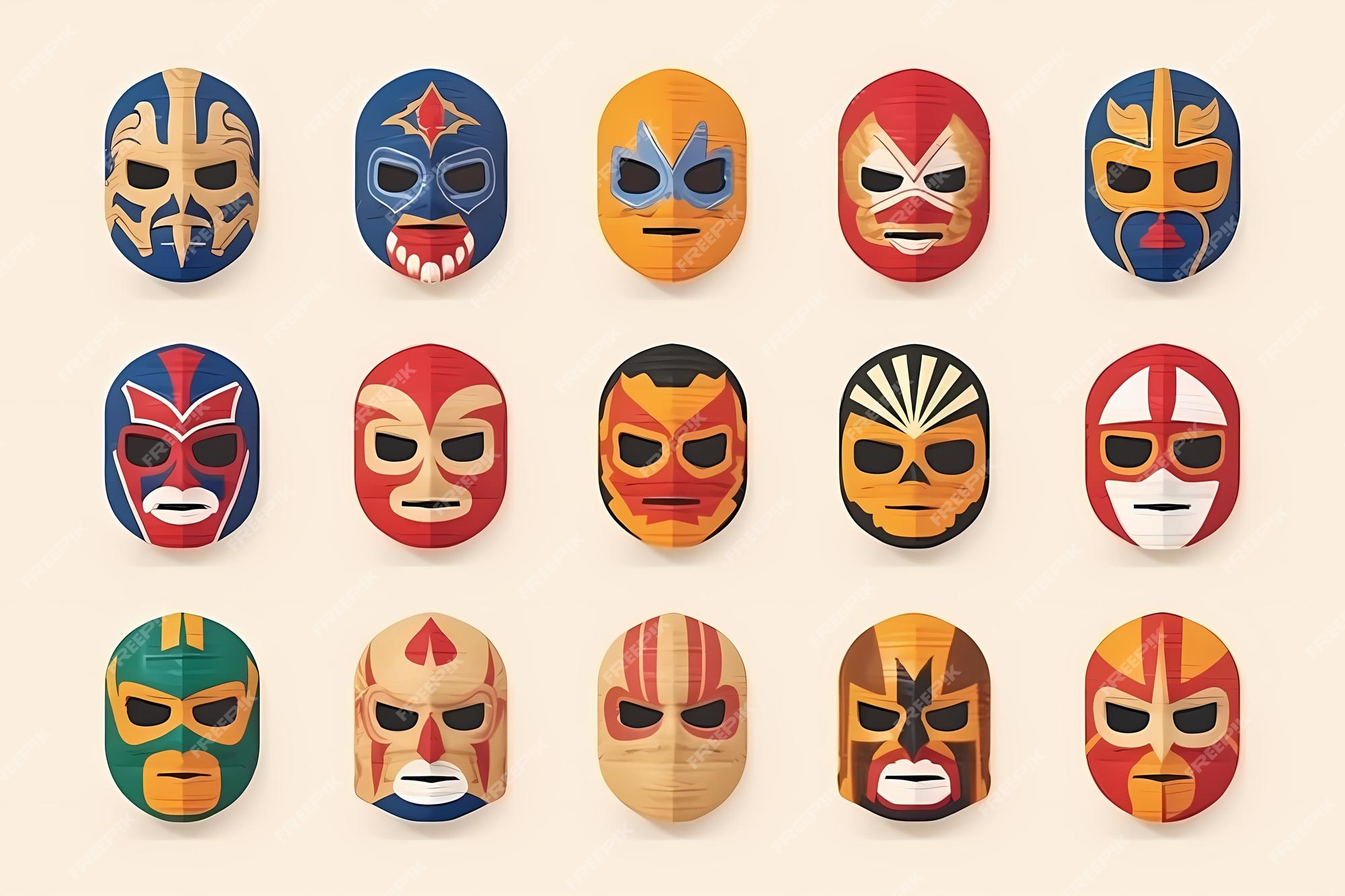 Lucha libre conjunto de ícones de máscaras de luta livre luchador mexicano  generative ai