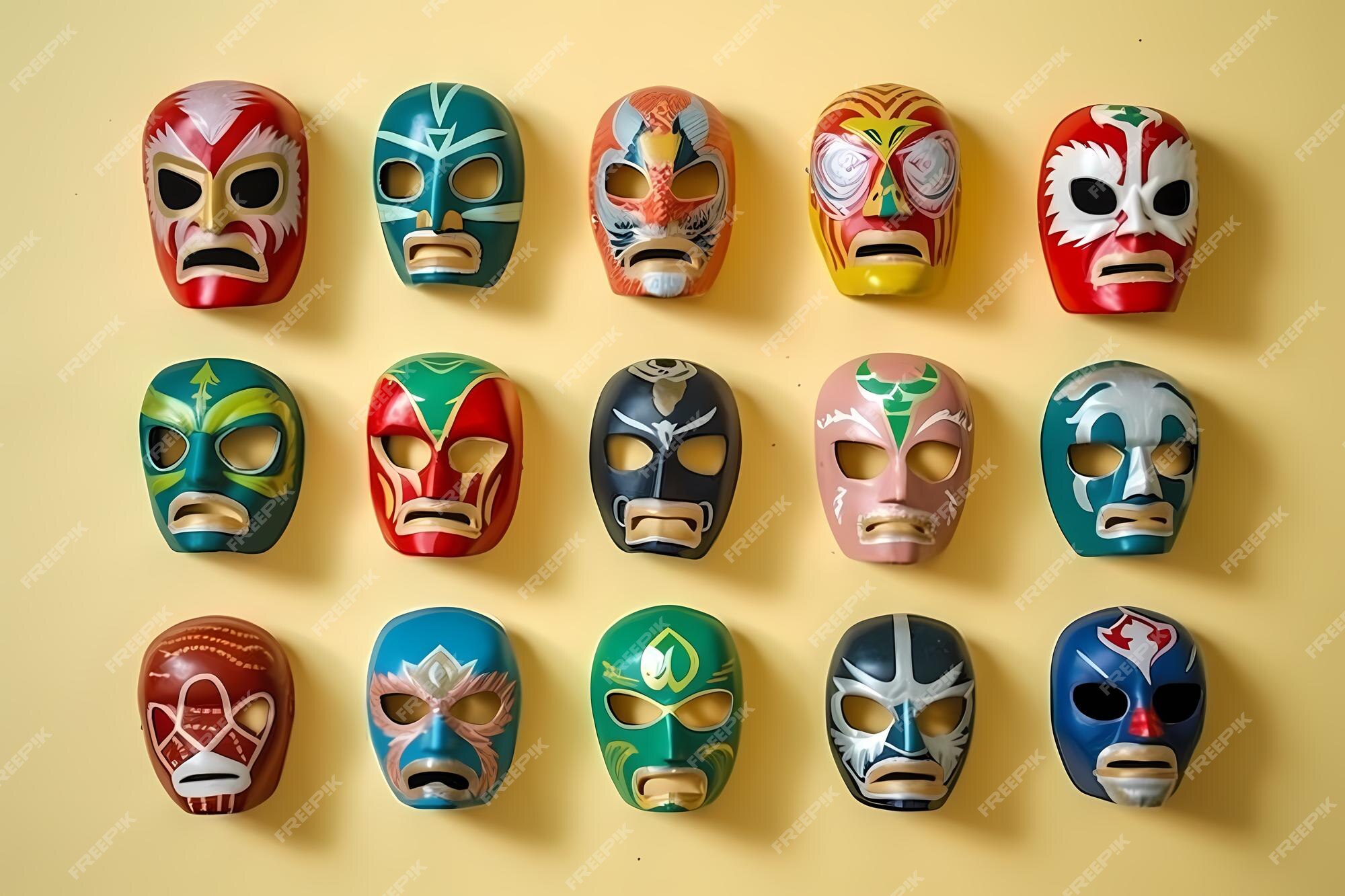 Lucha libre conjunto de ícones de máscaras de luta livre luchador mexicano  generative ai