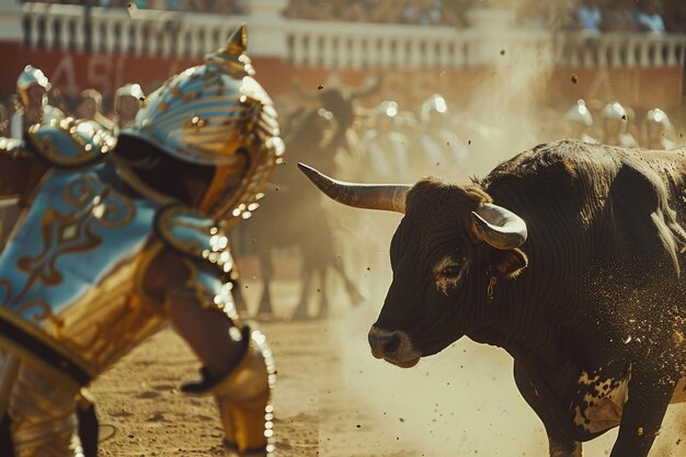 Foto lucha de toros en español