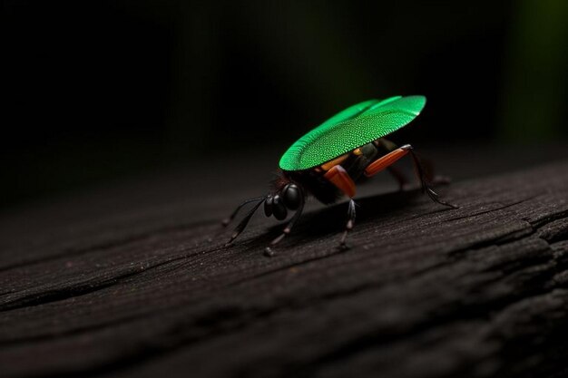 Luciérnagas brillando en el bosque por la noche