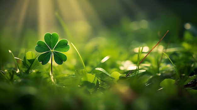 Lucky Charms Tarjeta de felicitación del día de San Patricio con un trébol de cuatro hojas