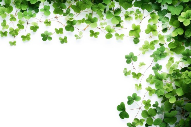 Foto lucky shamrock und clover border für einen festlichen st. patrick's day design generative ai