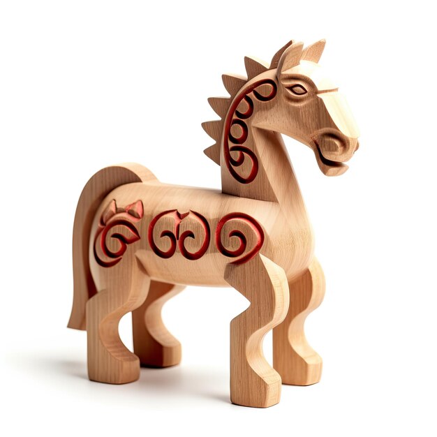 Foto lucky swedish carving o tradicional cavalo dala símbolo de amuleto da boa sorte