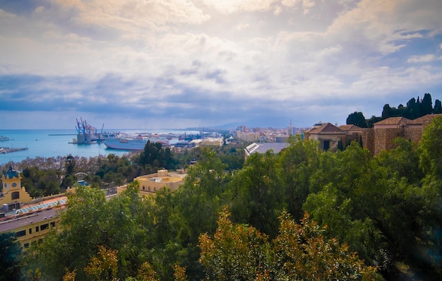Luft- und Panoramablick in der Stadt Malaga in Spanien