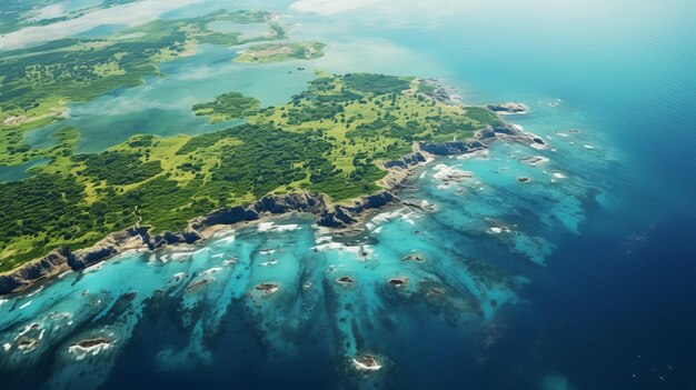 Luftansicht auf eine afrokolumbianische Insel Ein faszinierendes National Geographic-Foto