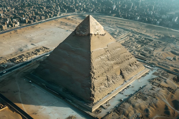 Luftansicht der Pyramide von Geza