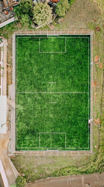 Luftansicht des Fußballfeldes