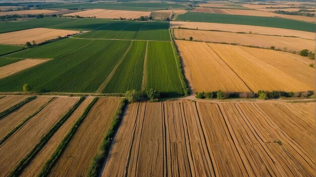 Luftansicht einer üppig grünen Landschaft