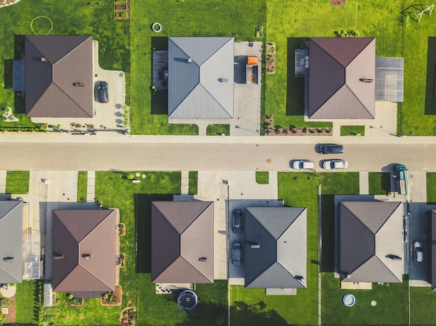 Luftansicht eines Hauses in der Stadt