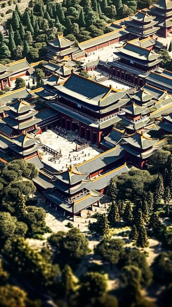 Luftansicht eines kaiserlichen Palastes der Ming- und Qing-Dynastie