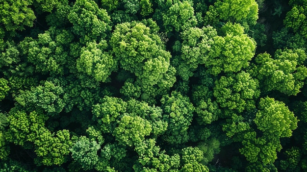 Luftansicht lebendiger junger Wald im Frühling Meer des Grünes Symbol für Wachstum und Vitalität frischer Vogel39seye Perspektive der Natur39s Leinwand AI Generative