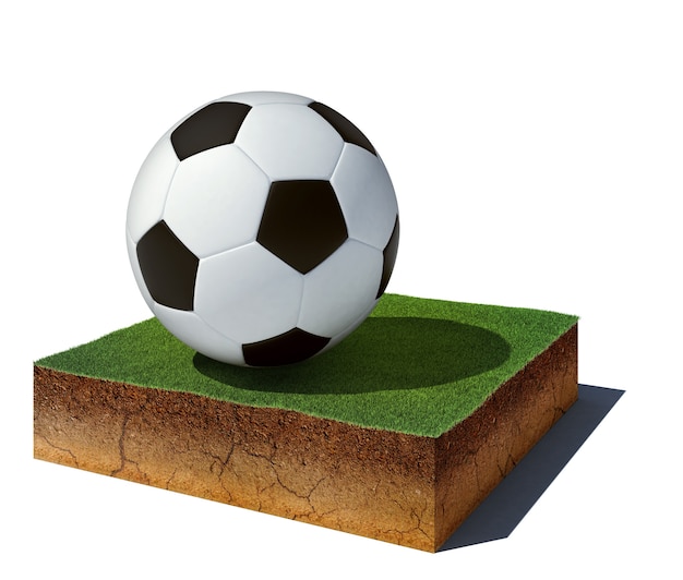 Luftansicht-Schmutzwürfel mit Fußball