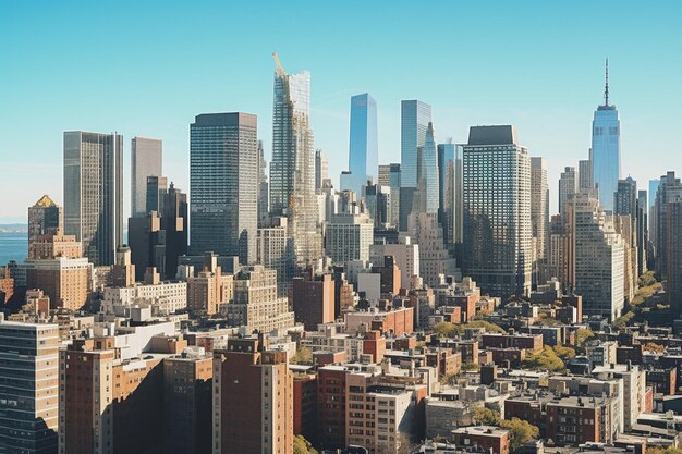 Foto luftansicht von gebäuden in der stadt vor klarem blauen himmel