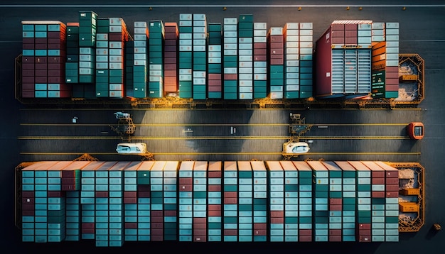 Foto luftaufnahme container internationale schifffahrt logistikgeschäft made by aikünstliche intelligenz