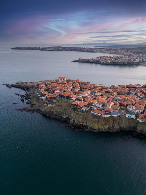 Luftaufnahme der Altstadt Sozopol Region Burgas Bulgarien