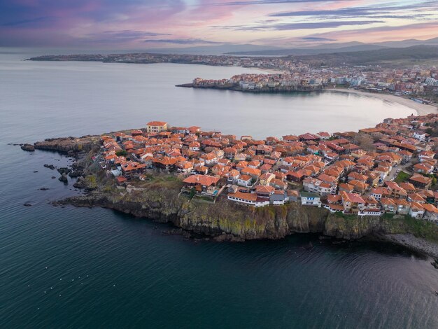 Luftaufnahme der Altstadt Sozopol Region Burgas Bulgarien