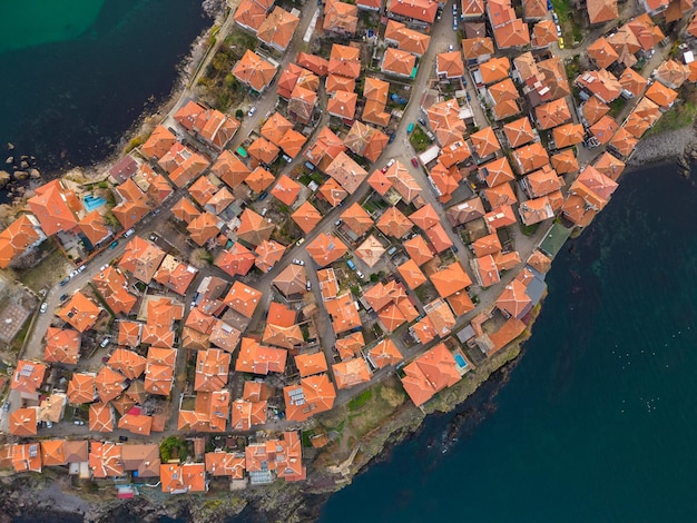 Luftaufnahme der Altstadt Sozopol Region Burgas Bulgarien