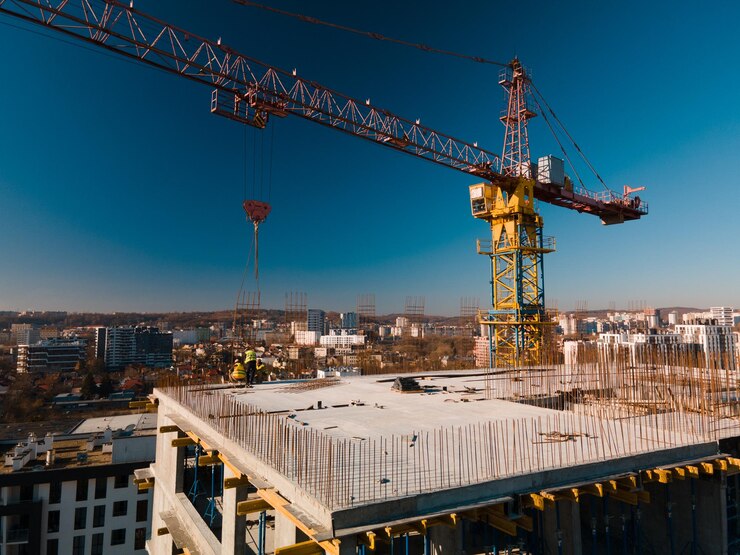 Luftaufnahme der Baustellenbauindustrie