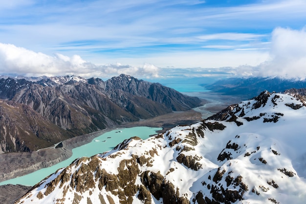 Luftaufnahme der Berge in Neuseeland