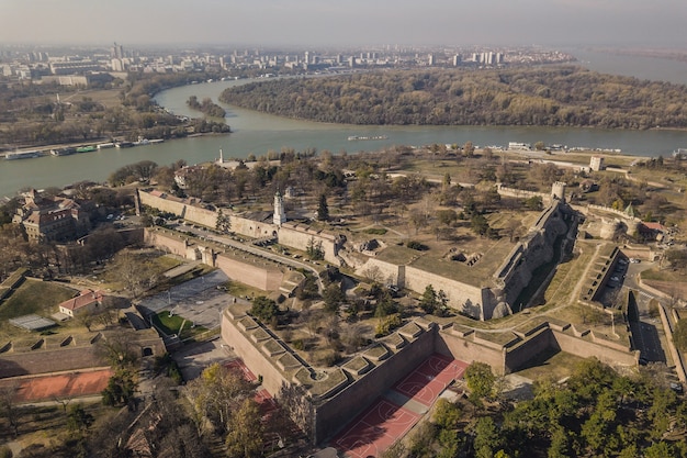 Luftaufnahme der Festung Kalemegdan in Belgrad