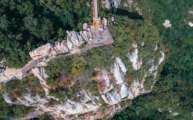 Luftaufnahme der Hängebrücke in Yeongam, Südkorea