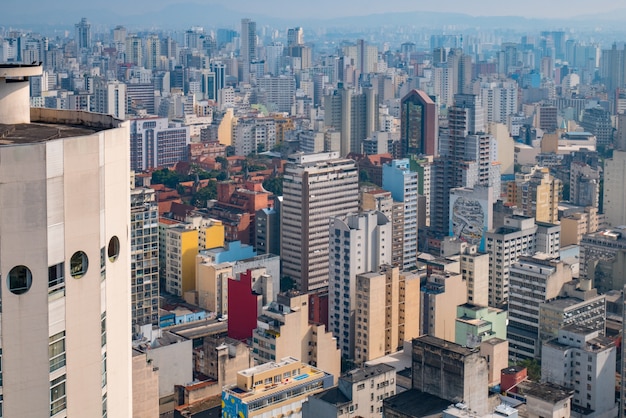 Luftaufnahme der Innenstadt von Sao Paulo.