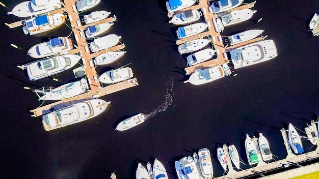 Luftaufnahme der Intercoastal Marina in South Carolina.