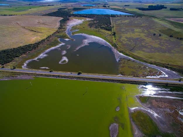 Luftaufnahme der Lagune von Pampa La Pampa Provinz Patagonien Argentinien