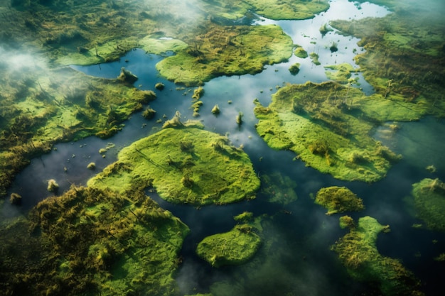 Luftaufnahme der Landschaft Ai generativ