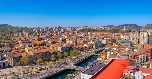 Luftaufnahme der Skyline der Stadt Errenteria von oben Gipuzkoa Baskenland