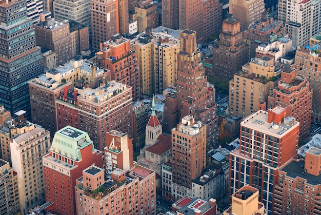 Luftaufnahme der Skyline von New York City Manhattan