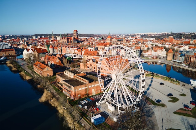 Luftaufnahme der Stadt Danzig in Polen