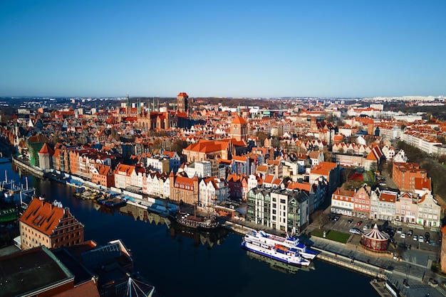 Luftaufnahme der Stadt Danzig in Polen