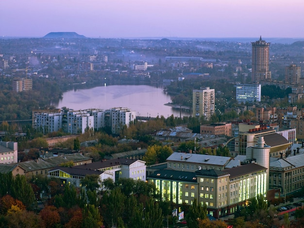 Luftaufnahme der Stadt Donezk