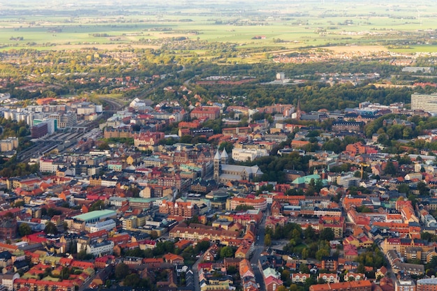 Foto luftaufnahme der stadt malmö schweden