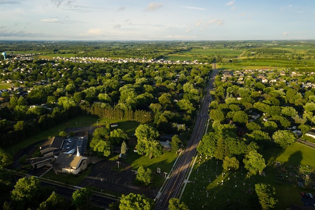 Luftaufnahme der Stadt Mankato, Minnesota