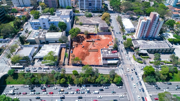 Luftaufnahme der Stadt Sao Paulo, Brasilien. In der Nachbarschaft von Vila Clementino, Jabaquara.