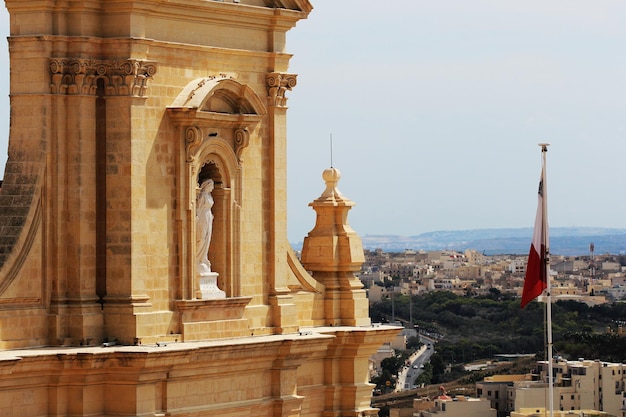 Luftaufnahme der Stadt Victoria oder Rabat und Fragment der Gozo-Kathedrale Victoria Gozo Malta