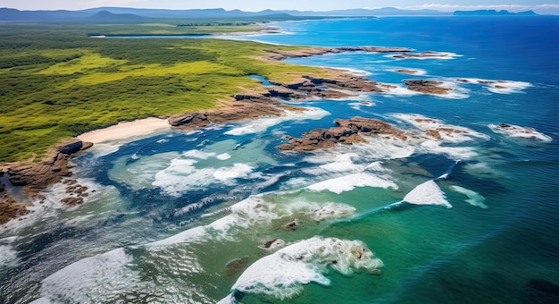 Luftaufnahme der Strände des Santa Teresa-Nationalparks in Uruguay. Atemberaubende Küste Südamerikas