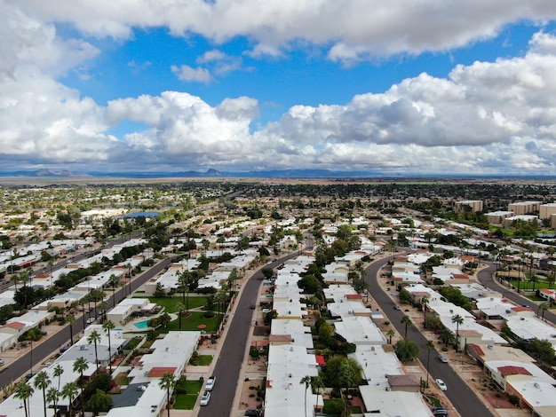 Luftaufnahme der Wüstenstadt Scottsdale in Arizona östlich der Landeshauptstadt Phoenix USA