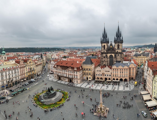 Luftaufnahme des Altstädter Ring in Prag